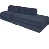 AUTRES Canapé convertible et modulable 3 places en velours bleu