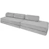 AUTRES Canapé droit convertible 5 places - Velours côtelé XL - Gris clair