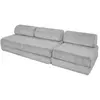 AUTRES Canapé droit convertible 4 places - Velours côtelé XL - Gris clair