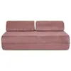 Canapé droit convertible 3 places - velours côtelé xl - rose KIM3TIL62