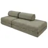 Canapé droit convertible 3 places - tissu tweed - vert KIM21COC38B