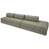 Canapé droit convertible 5 places - tissu tweed - vert KIM32COC38B