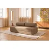Canapé droit convertible 3 places - tissu tweed - marron KIM3COC54B