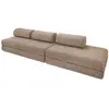 Canapé droit convertible 5 places - tissu tweed - marron KIM32COC54B