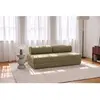 Canapé droit convertible 3 places - tissu tweed - vert KIM3COC38B