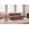 Canapé droit convertible 3 places - tissu tweed - rouge KIM3COC55B