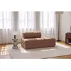 AUTRES Canapé droit convertible et modulable 2 places en tweed rouge