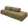 Canapé droit convertible 3 places - tissu tweed - jaune KIM21COC53