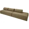 Canapé droit convertible 5 places - tissu tweed - jaune KIM32COC53