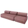 Canapé droit convertible 4 places - velours côtelé - rose KIM31LIN62