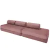 Canapé droit convertible 5 places - velours côtelé - rose KIM32LIN62