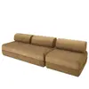 Canapé droit convertible 4 places - velours côtelé - jaune KIM31LIN48