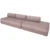 AUTRES Canapé convertible et modulable 5 places en velours rose