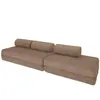 Canapé droit convertible 5 places - velours côtelé - taupe KIM32LIN17