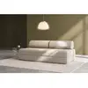 Canapé droit convertible 3 places - tissu lisse - beige KIM3GEM04