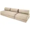 Canapé droit convertible 4 places - tissu lisse - beige KIM31GEM04