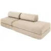 Canapé droit convertible 3 places - tissu lisse - beige KIM21GEM04