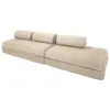 Canapé droit convertible 5 places - tissu lisse - beige KIM32GEM04