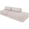 KIMO Canapé droit convertible 3 places - tissu imperméable - beige cla...