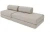 KIMO Canapé convertible et modulable 3 places en tissu imperméable gris