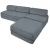 Canapé convertible et modulable 6 places en velours gris