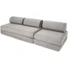 AUTRES Canapé droit convertible 4 places - tissu lisse - gris clair KI...