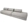AUTRES Canapé droit convertible 5 places - tissu lisse - gris clair KI...