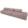 Canapé droit convertible 5 places - tissu lisse - rose KIM32GEM61