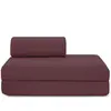 AUTRES Canapé droit convertible et modulable 2 places - Tissu lisse - Rouge