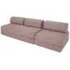 Canapé droit convertible 4 places - tissu lisse - rose KIM31GEM61