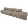 Canapé droit convertible 5 places - tissu lisse - taupe KIM32GEM11