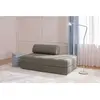 AUTRES Canapé droit convertible et modulable 2 places en tissu lisse taupe