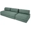 Canapé droit convertible 4 places - tissu lisse - vert KIM31GEM72