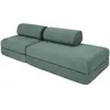 Canapé droit convertible 3 places - tissu lisse - vert KIM21GEM72