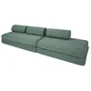 Canapé droit convertible 5 places - tissu lisse - vert KIM32GEM72