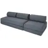Canapé droit convertible 4 places - tissu lisse - bleu KIM31GEM77