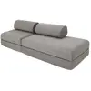 Canapé droit convertible 3 places - tissu lisse - gris KIM21GEM85