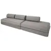 Canapé droit convertible 5 places - tissu lisse - gris KIM32GEM85
