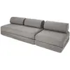 Canapé droit convertible 4 places - tissu lisse - gris KIM31GEM85