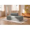 AUTRES Canapé droit convertible et modulable 2 places en tissu lisse gris