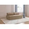 Canapé droit convertible 3 places - tissu lisse - marron KIM3GEM13