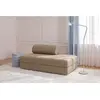 AUTRES Canapé droit convertible et modulable 2 places en tissu lisse marron