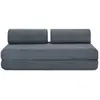Canapé droit convertible 3 places - tissu lisse - bleu KIM3GEM77