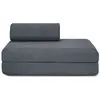 AUTRES Canapé droit convertible et modulable 2 places - tissu lisse - ...
