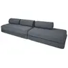 Canapé droit convertible 5 places - tissu lisse - bleu KIM32GEM77