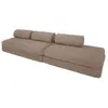 Canapé droit convertible 5 places - tissu lisse - marron KIM32GEM13