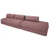 AUTRES Canapé convertible et modulable 5 places en tissu terracotta