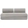 Canapé droit convertible 3 places - tissu lisse - gris clair KIM3GEM86