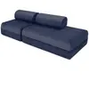Canapé droit convertible 3 places - velours côtelé - bleu KIM21LIN77