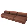 AUTRES Canapé convertible et modulable 4 places en velours terracotta